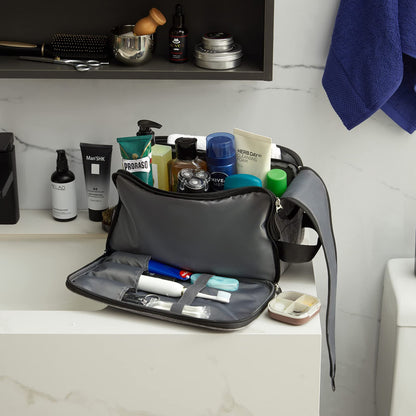 Lifewit Toiletry Bag for Men, Large Travel Shaving Dopp Kit with Double Zippers, Water-Resistant Bathroom & Travel Organizer for Full Size Toiletries and Shaving Accessories, Large, Grey
