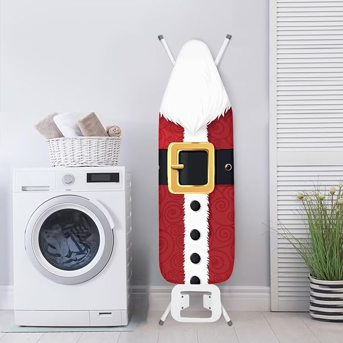 ZDCUSTOM Red Ironing Board Cover Standard Size 52"x13" Santa Claus Ironing