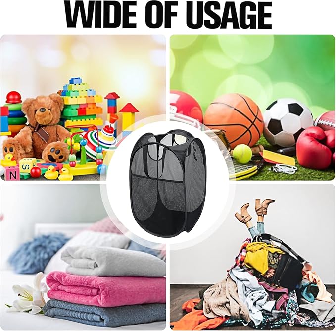 AQQA 6 Pcs Handy Laundry Collapsible Mesh Foldable Hampe, Popup Laundry Basket