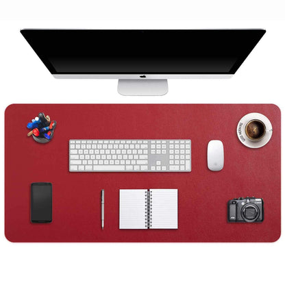 DOBAOJIA Desk Pad Large, Extended Mouse Mat, Large Mouse Pad XXL, Desk Blotter, Laptop Mat, Writing Pad, Desk Mat for Office/Home, PU Leather Waterproof +Suede Non-Slip 35.4" X 16.9"(Wine Red)