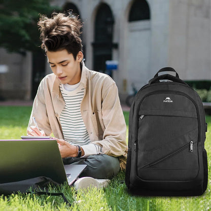MATEIN Travel Laptop Backpack,17 Inch Business Large Backpack Bag With USB Charging Port, Water Resistant Work Rucksack Anti Theft Lightweight for College High School Men Women Casual Daypack, Black