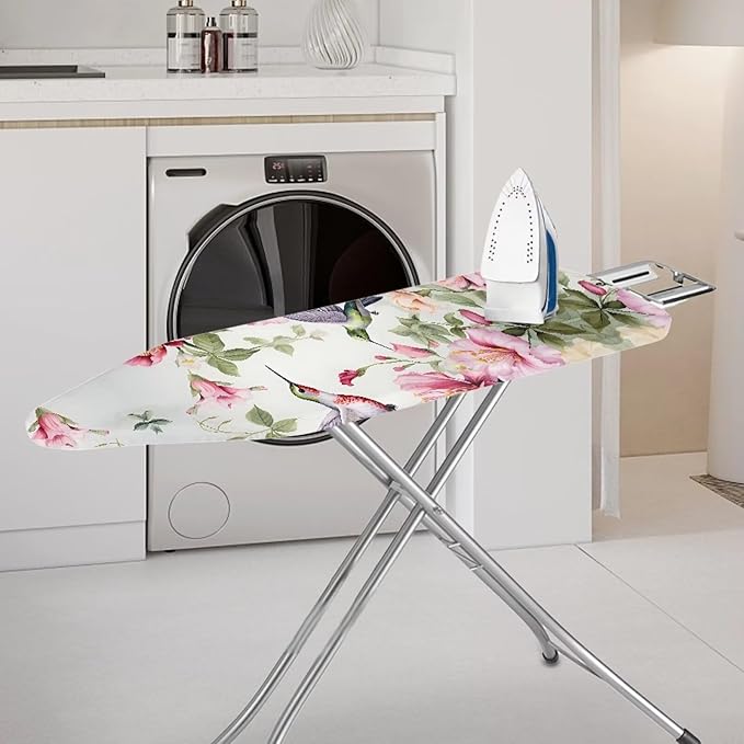 Hummingbird Floral Ironing Board Cover Standard Size 15x54, Thick Padding