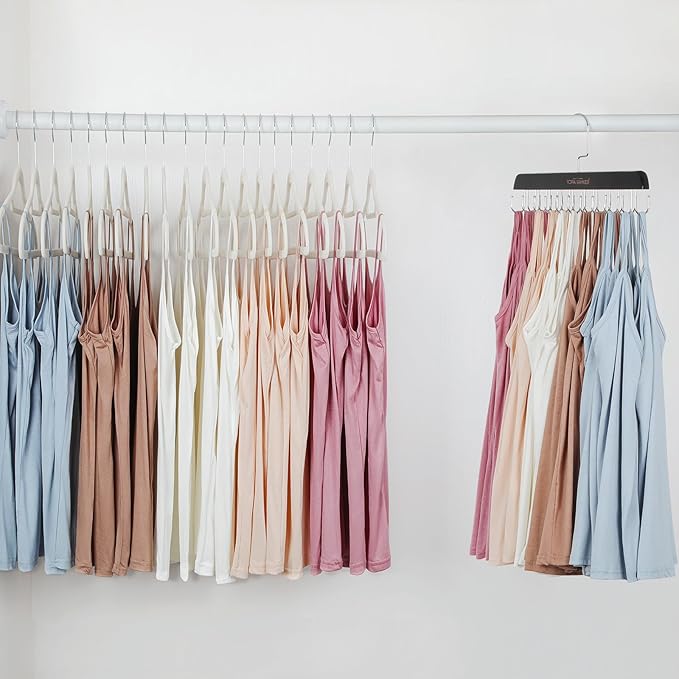 TOPIA HANGER Bra Hanger for Closet, Tank Top Hangers 20 Hooks Capacity Foldable