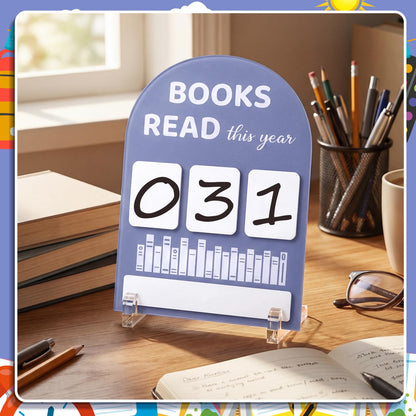 FunooFuno Books Read This Year Counter Rewriteable Reading Counter Arch Personalized Reading Tracker Sign with Writing Pen for Teachers Writers Book Lovers Bookworm Gifts(Purple)
