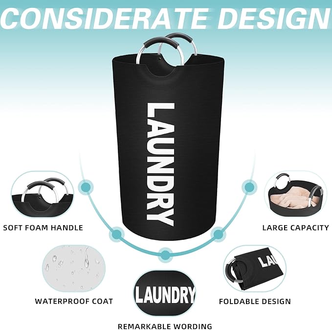 StorageRight 90L Large Laundry Basket, Laundry Hamper, Dirty Clothes Hamper