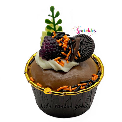 SE Si&Moos Black and Orange Sprinkles Edible Black and Orange Jimmies Soft Jimmy Sprinkles Halloween Cake Decorations Christmas Cookie Decorations for Cake Decorating,Ice Cream Toppings & Baking 2.75 OZ
