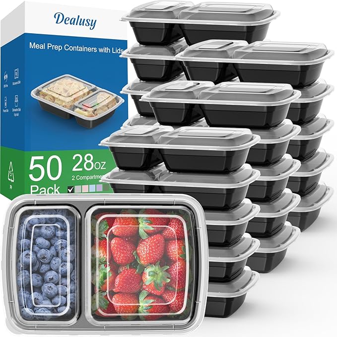 50 Pack 28 oz Meal Prep Containers Reusable