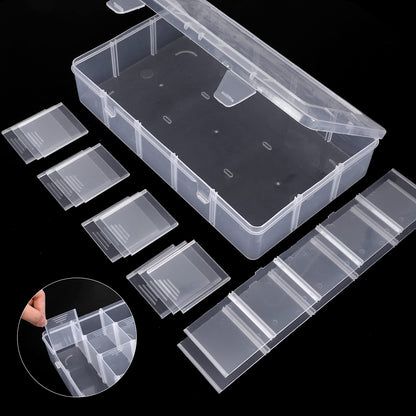 SGHUO 3 Pack 15 Grids Large Plastic Storage Organizer Box,15 Compartments with Dividers for Tackle Box, Beads, Washi Tape, Ribbon, Crafts, Art Supply 10.9X6.5X2.2inch