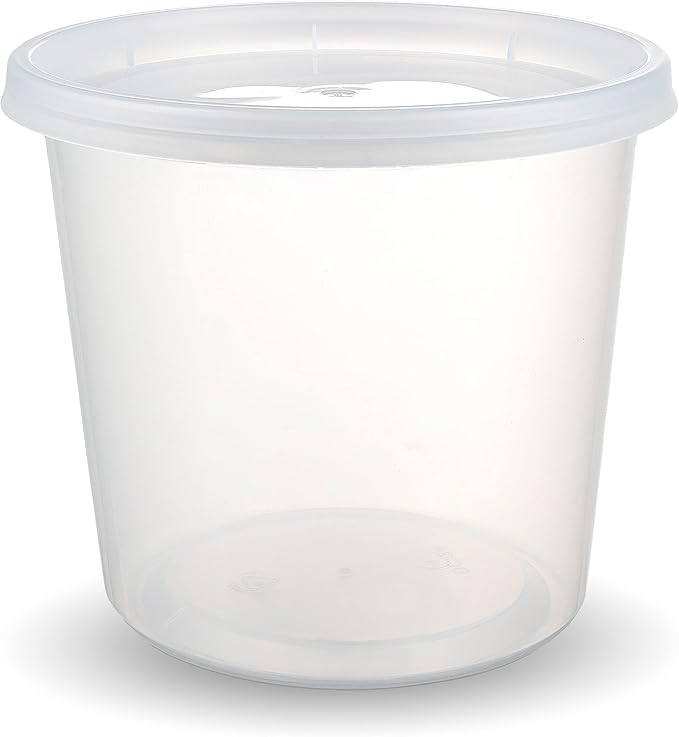 DuraHome Deli Containers with Lids 24oz. Leakproof 30 Sets BPA-Free Plastic
