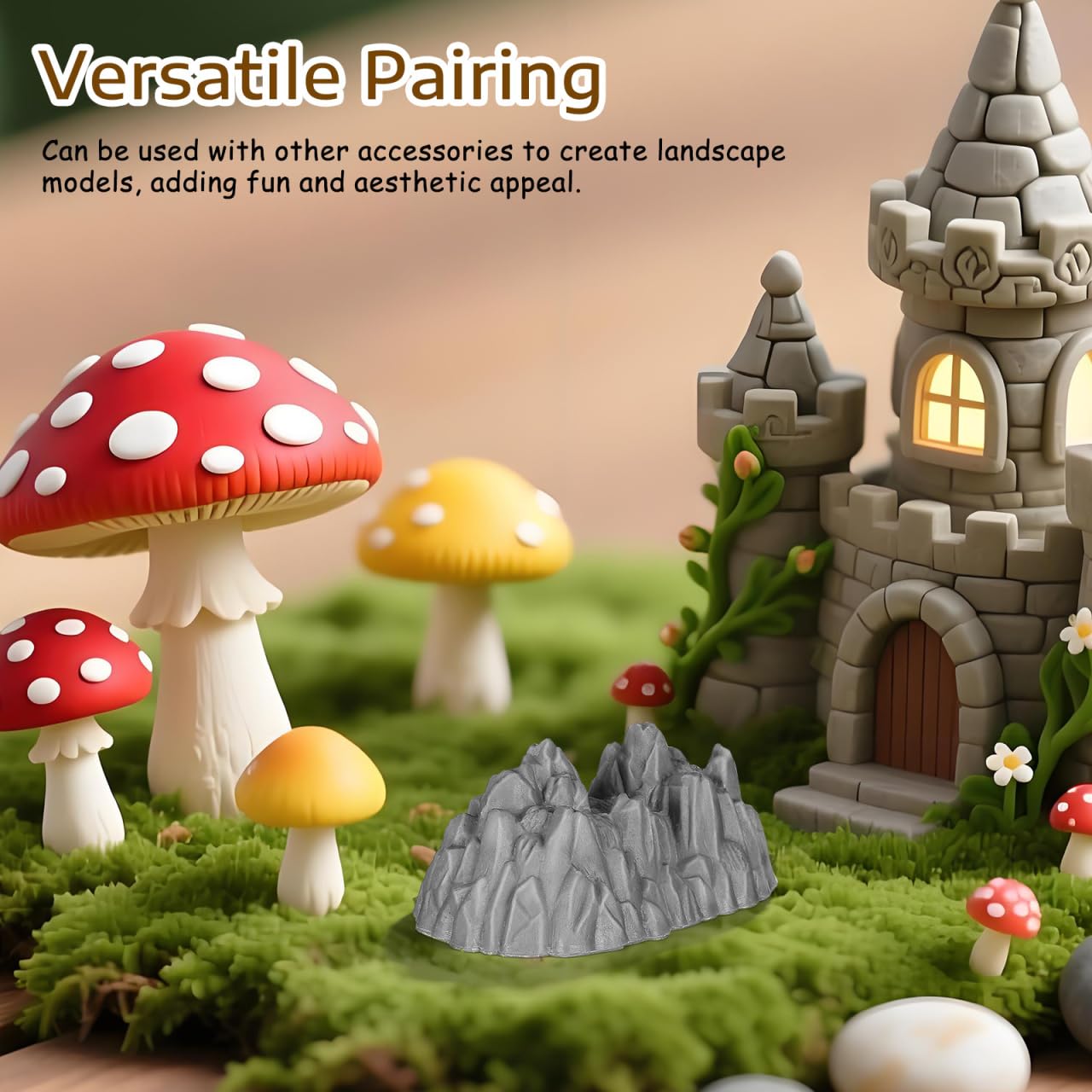 YARNOW 20Pcs Miniature Rockery Statues Realistic Plastic Rocks for Garden Mini Rockery Ornament Landscape Mountain Model Home Office Dcor