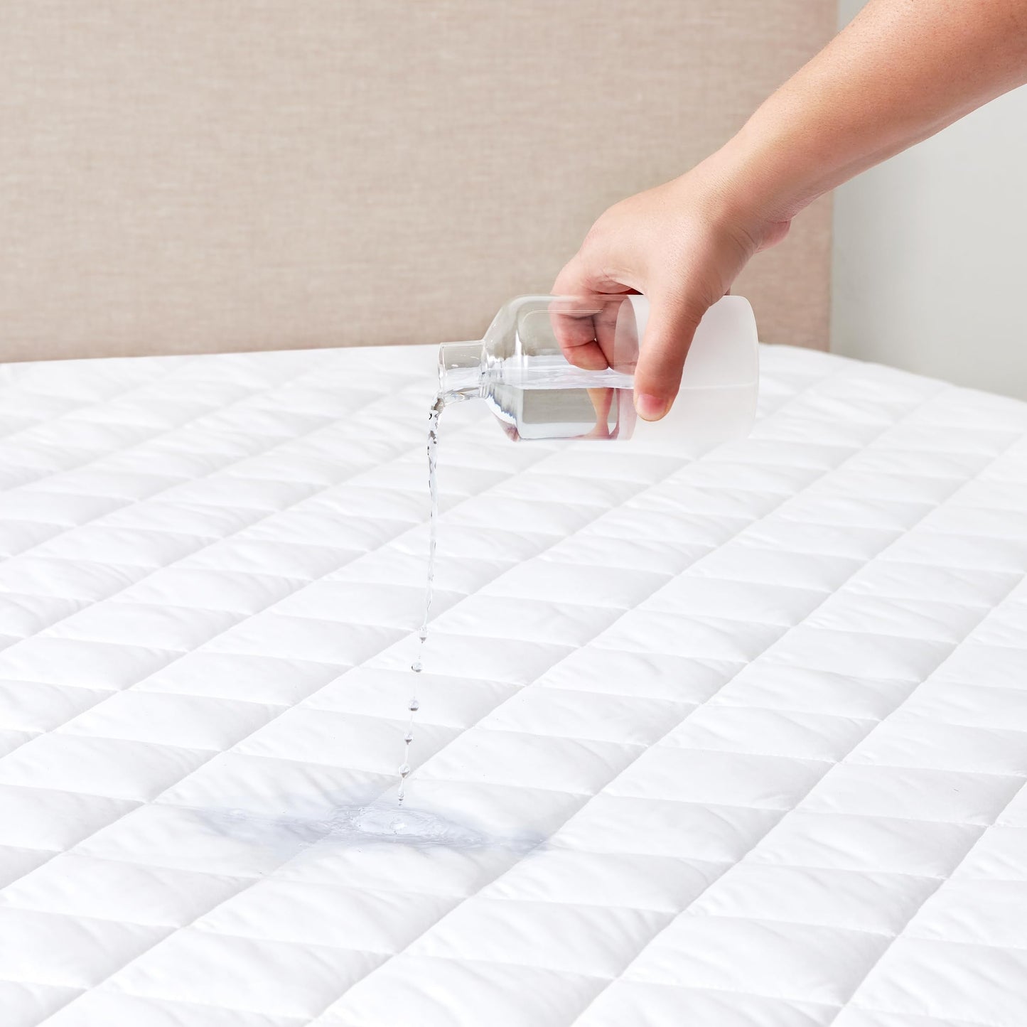 Arkwright Waterproof Mattress Pad Cover (Twin) 15 in. Drop, Quilted Mattress Protector Cover, Soft Polyester Microfiber, Deep Pockets, Machine Washable Mattress Topper, White