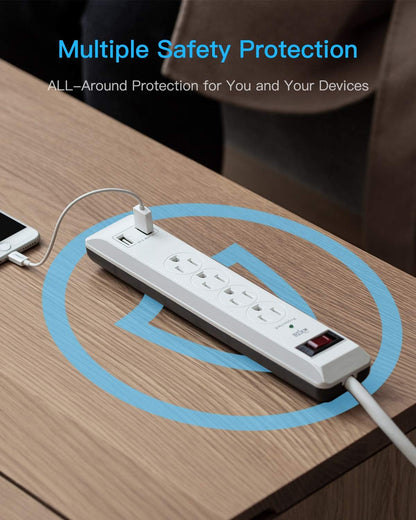 4-Outlet Surge Protector Power Strip (2 Pack)