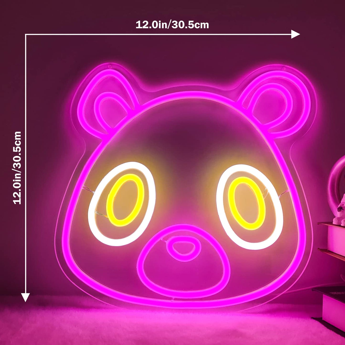 Graduation Bear Neon Sign Pink Bear Neon Light Sign Cartoon Graduation LED Neon Signs for Wall LED Signs Light up Signs for Bedroom Graduation Party Kids Room Wall Decor Birthday Grad Gifts
