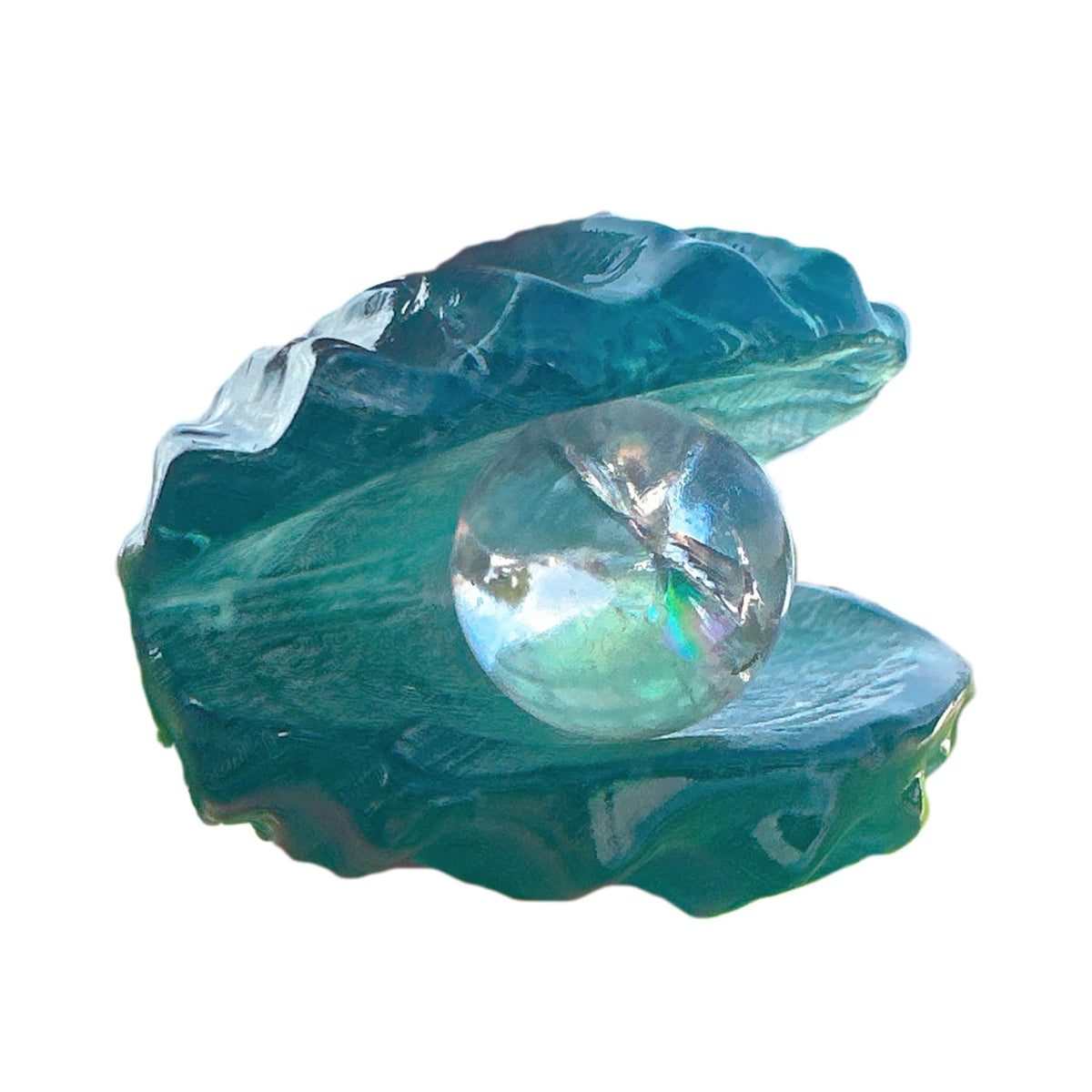 Natural Crystals Shell,Mineral Specimen,Fluorite Shell,Home Decoration,Crystal Carving,Reiki Healing,Crystal Gifts (Fluorite Shell + Clear Quartz Ball)