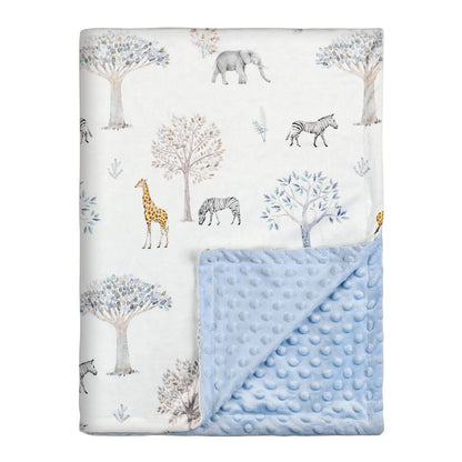 Baby Blanket Newborn Gifts, Soft Plush Blankets with Dotted Backing, Oeko-tex100, Essentials for Unisex, Toddlers, Boys Girls 75x100cm (Giraffe, Elephant, Zebra)