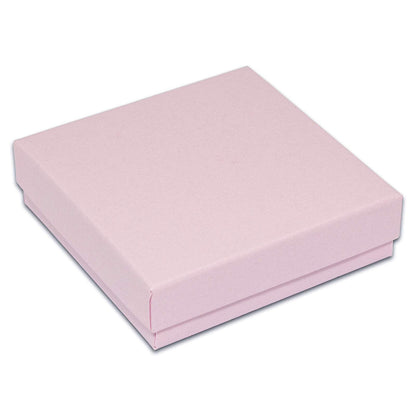 TheDisplayGuys - 25-Pack #33 Cotton Filled Cardboard Paper Jewelry Boxes Gift Case - Pastel Pink (3.5" x 3.5" x 1.0") - for Shipping or Storage