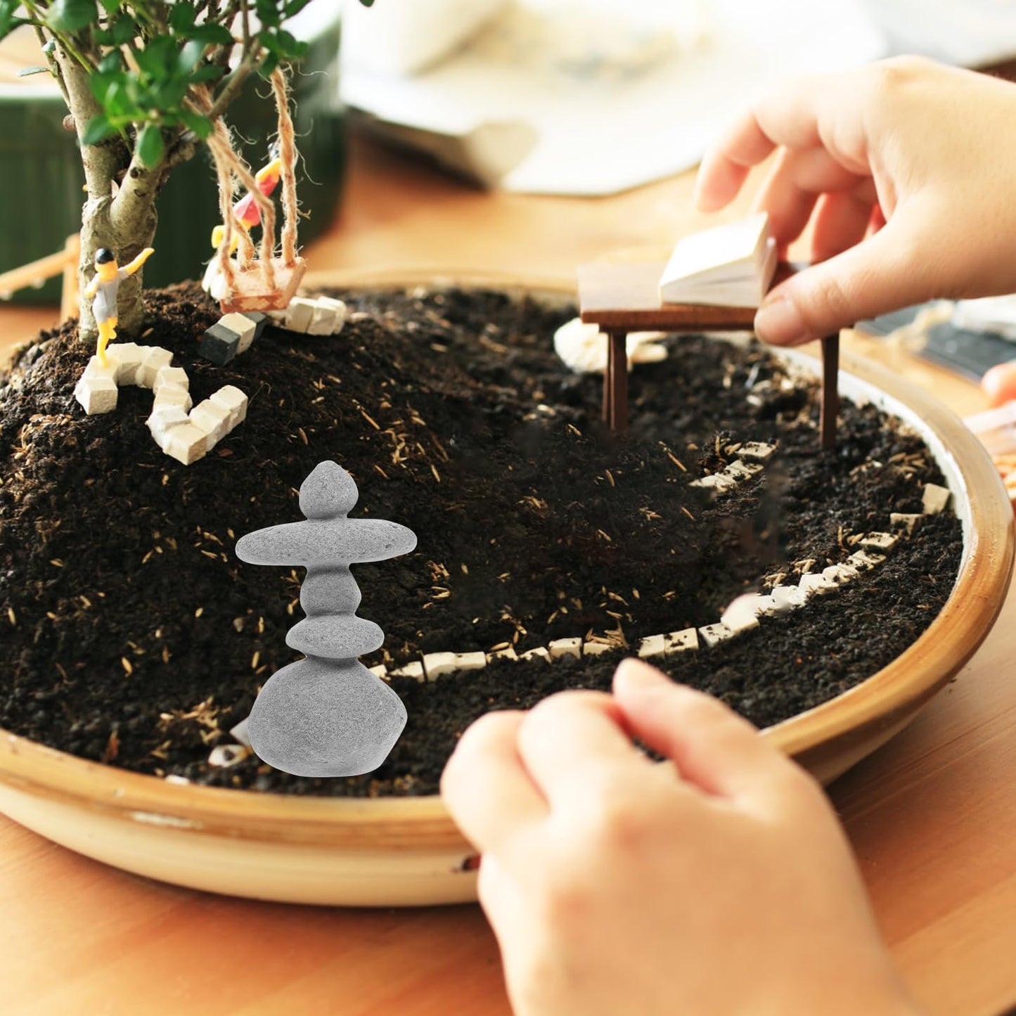 Rock Ornament Miniature Stone Decor for Aquarium Zen Garden Decor Flowerpot Stone Landscape Micro Landscape Accessory 3.38 X 1.96 X 1.37 in