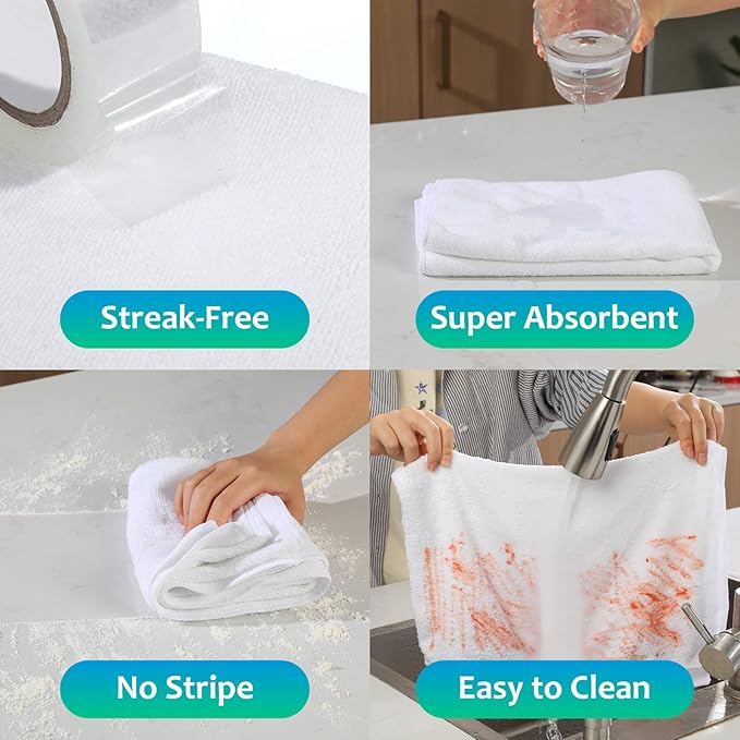 Newwiee 3 Pcs Extra Large Microfiber Cleaning Cloth 30" x 20" Washable Reusable