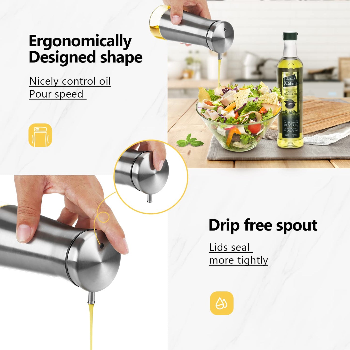 salt shaker and oil dispenser