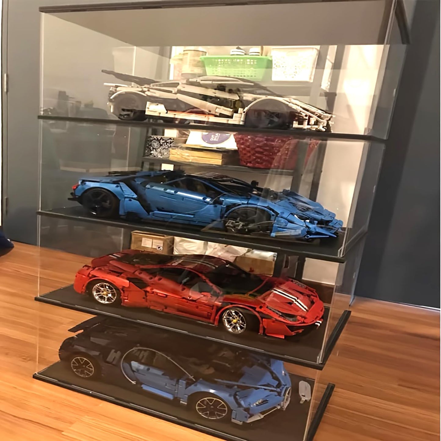 Mineral Crystal Collectibles Acrylic Display Box, Square Holder Organizer Showcase Shelves for Reception Decoration Box, Graduation Keepsake, Party Favor, 35x60x55cm/14x24x22in