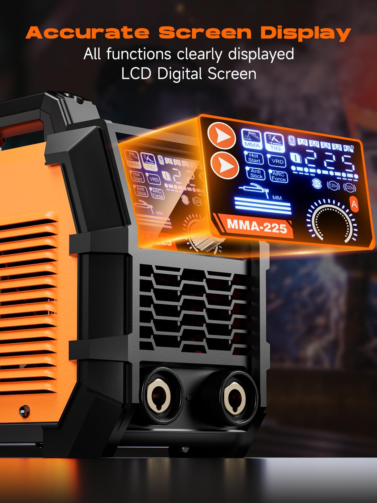 Rubik Stick Welder, ARC MMA 225Amp Electric Welding Machine, IGBT Digital Dispaly LCD 110V/220V Hot Start 2 in 1 Portable Welder Machine with Welding Helmet