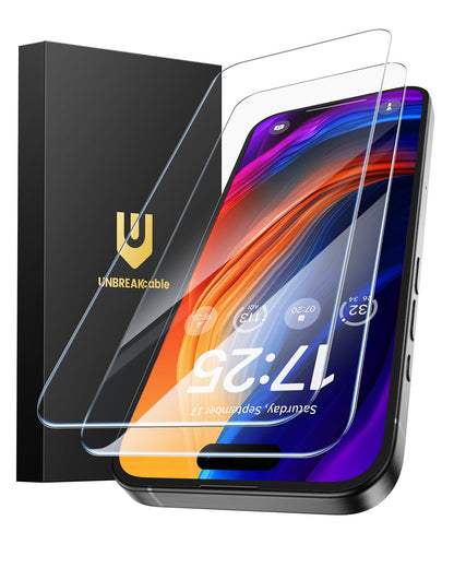 UNBREAKcable 2-Pack Screen Protector for iPhone 16e/13/13 Pro/14, Double Shatterproof Tempered Glass [Easy Installation] [9H Hardness] [99.99% HD] [Case Friendly] for Apple 13 Pro/13/14/16e 6.1 inch