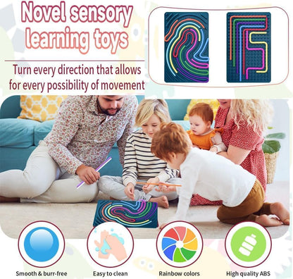 Christmas Stocking Stuffer Sensory Activity Board,Silent Fidget Toys for Calming Duble Sided Design Kids Busy Board for Fine Motor Skill,Silicone Calm Down Fidget Toy for Stress, Anxiety,ADHD & Autism