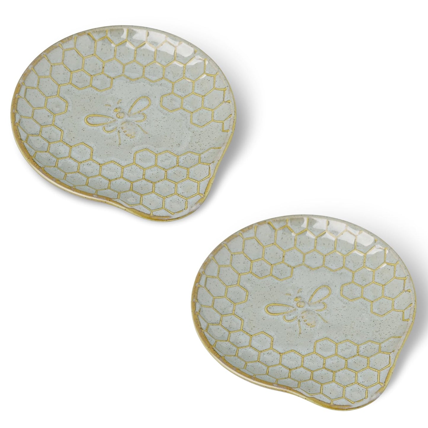 GDCZ Ceramic Dessert Plates, 5.2 Inch Mini Dinner Plates, Dinner Dishes for Cake, Waffle, Snacks Side, Microwave, Oven and Dishwasher Safe, Set of 2 (Grey)