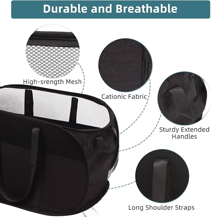 2 Pcs Collapsible Laundry Baskets, Tear Proof Pop Up Laundry Hamper