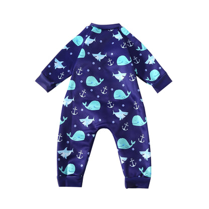Swimbubs Baby Swimming Warm Suit Boys Fleece Lined Wetsuit Girls UV UPF50 Sun Protection Swimsuit (6-12 Months, Blue Whale)