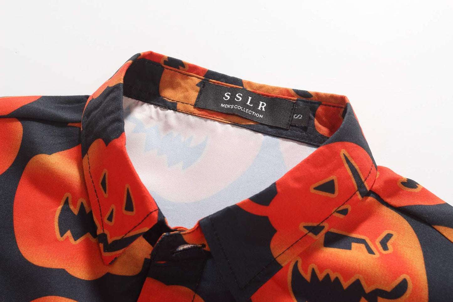 SSLR Mens Halloween Shirt, Short Sleeve Pumpkins Shirts Button Down Light Weight Causal (3X-Large, Black(249))