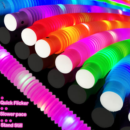 24 PCS Light Up Party Favors Supplies for Kids 4-8-12,Bulk Glow Sticks Bracelet Necklace Accessories Decorations for Toddlers,Valentines Mardi Gras Birthday Goodie Bag Stuffers Gifts for Boys Girls