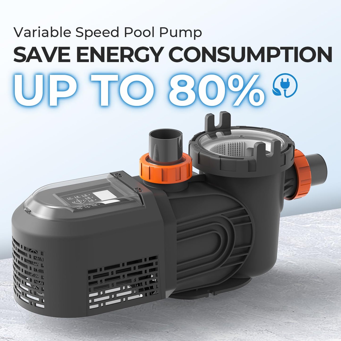 3HP Pool Pump,Variable Speed with Self Primming Above/Inground Pool Pump 11359 GPH with Timer 220-240V