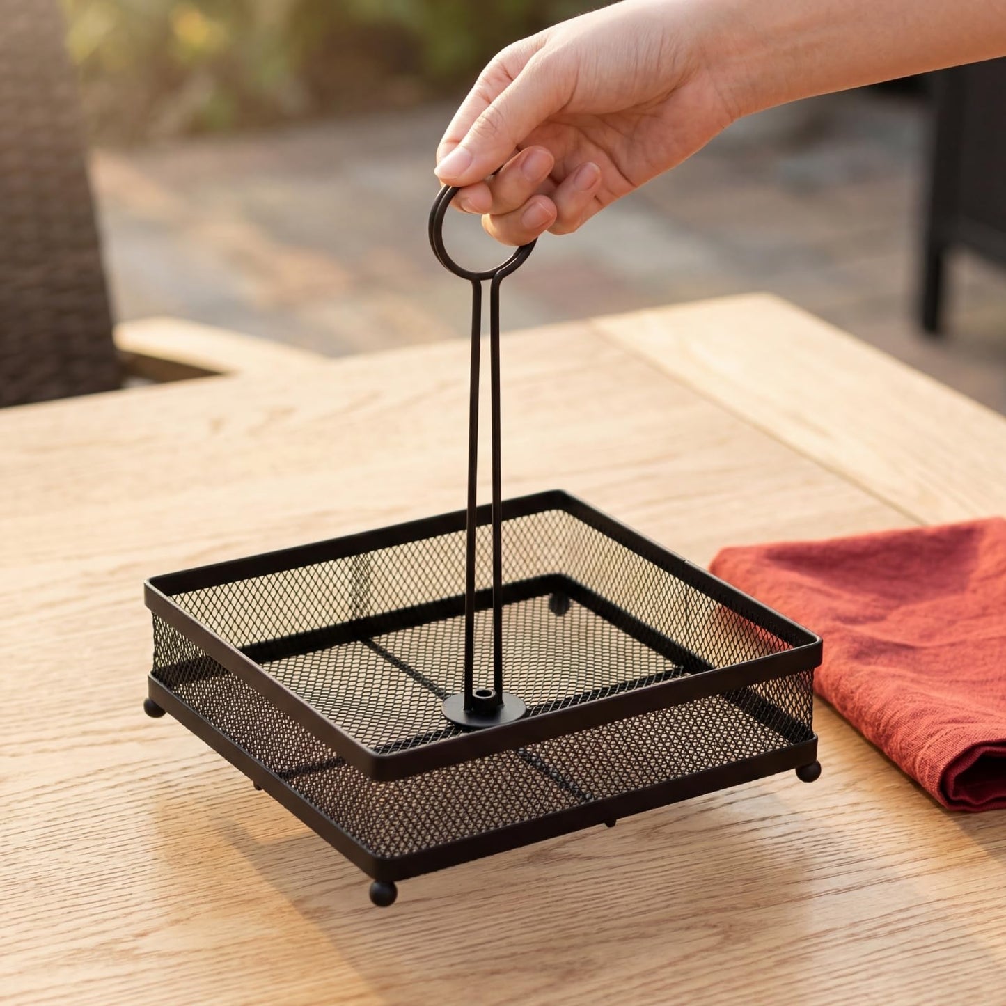Lyellfe Set of 2 Metal Condiment Caddy, Square Table Caddy Collection with Number Card Holder, Black Tabletop Seasoning Spice Organizer for Grill Outdoors, Restaurant, Kitchen Cabinet