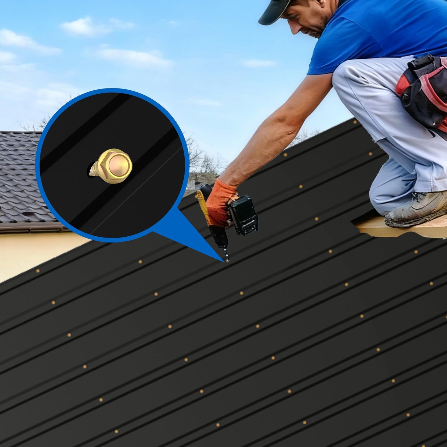 Metal Roof Panels,L42.5×W18 in20 pcs, Galvanized Steel Roofing Sheets, Anti-Rust & UV-Resistant, Lightweight Yet Sturdy, Perfect for Barns, Garages, Patios & Industrial Use