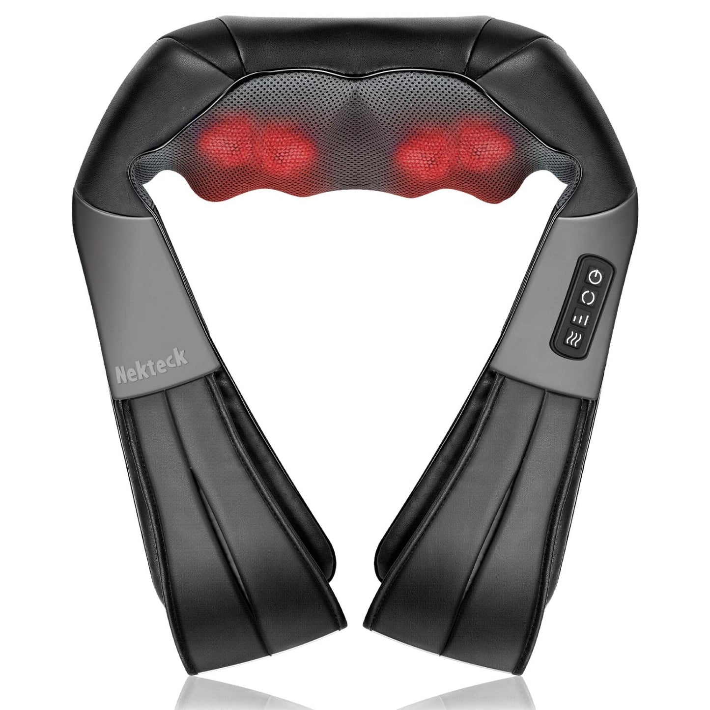 Nekteck Neck Massager for Pain Relief Deep Tissue, FSA Eligible Shiatsu Back Massager with Heating 3D Kneading Massage Pillow for Shoulder Leg Muscle, Office Home Car Use, HSA Eligible, Plug-in Use