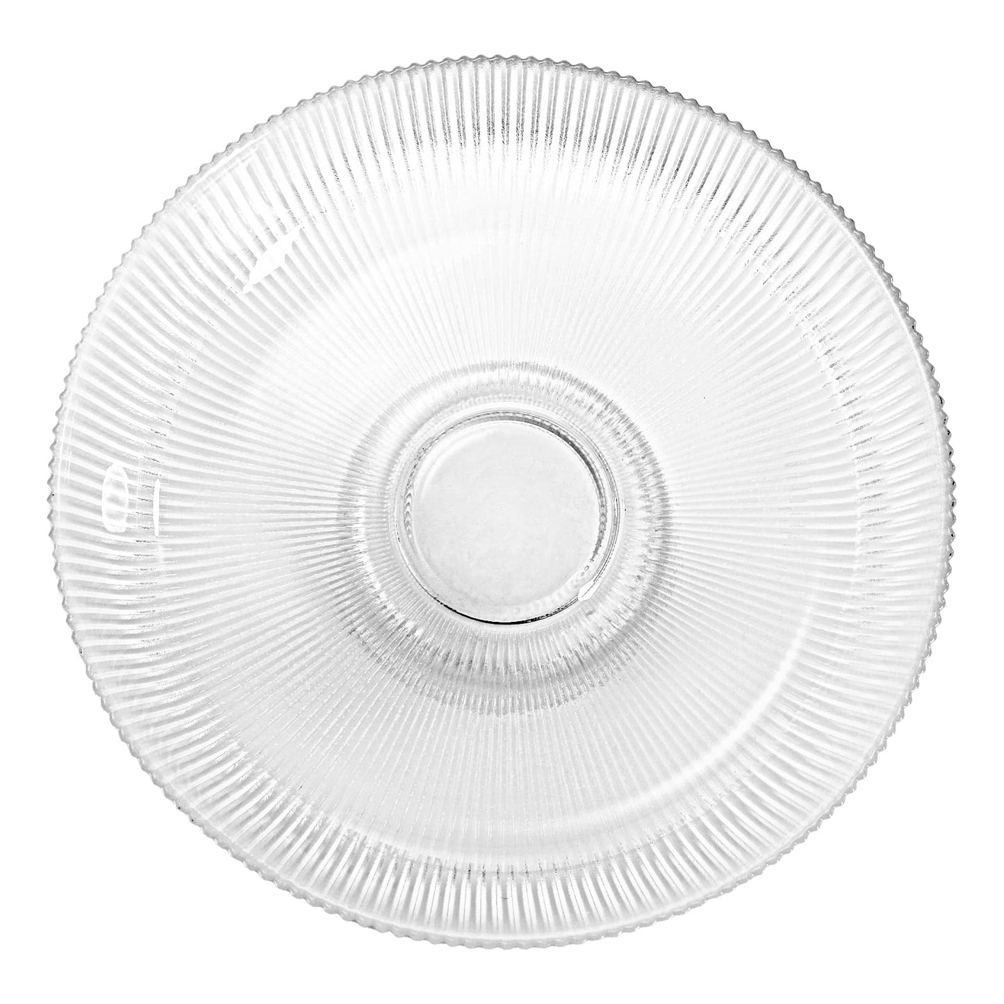 ZOOFOX Fruit Bowl for Kitchen Counter, Large Decorative Glass Bowls with Pedestal, Ribbed Pedestal Bowl for Fruit, Vegetable, Salad and Dessert, Key Bowls for Entry Table