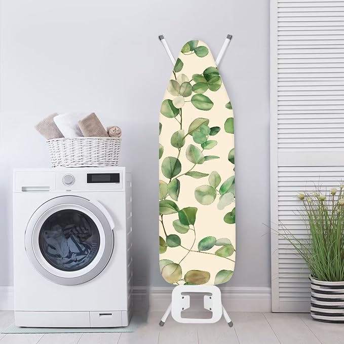 Green Leaves Easy Installation 15x54 Ironing Board Cover and Pad and Elastic