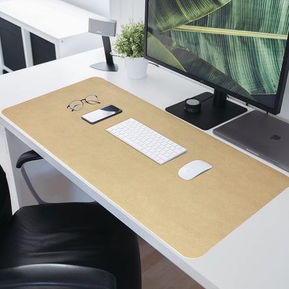 HofferRuffer Desk Pad, Office Desk Protector Mat, Waterproof Desk Mat for Desktop, Dual Side Use Faux Leather Desk Pad for Keyboard and Mouse for Office and Home (Gold, 31.5" x 15.8")
