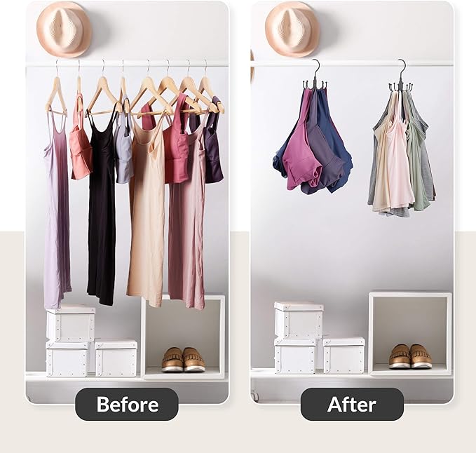 ZEDODIER Tank Top Hanger, 2 Pack Rotatable Bra Organzier