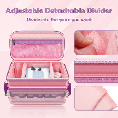 Sun3drucker Carrying Case for Toniebox 2/1,Carrying Travel Bag for Toniebox Starter Set and Tonie Figures, Toniebox 2 Audio Player Bundle Portable Storage Bag (Pink)