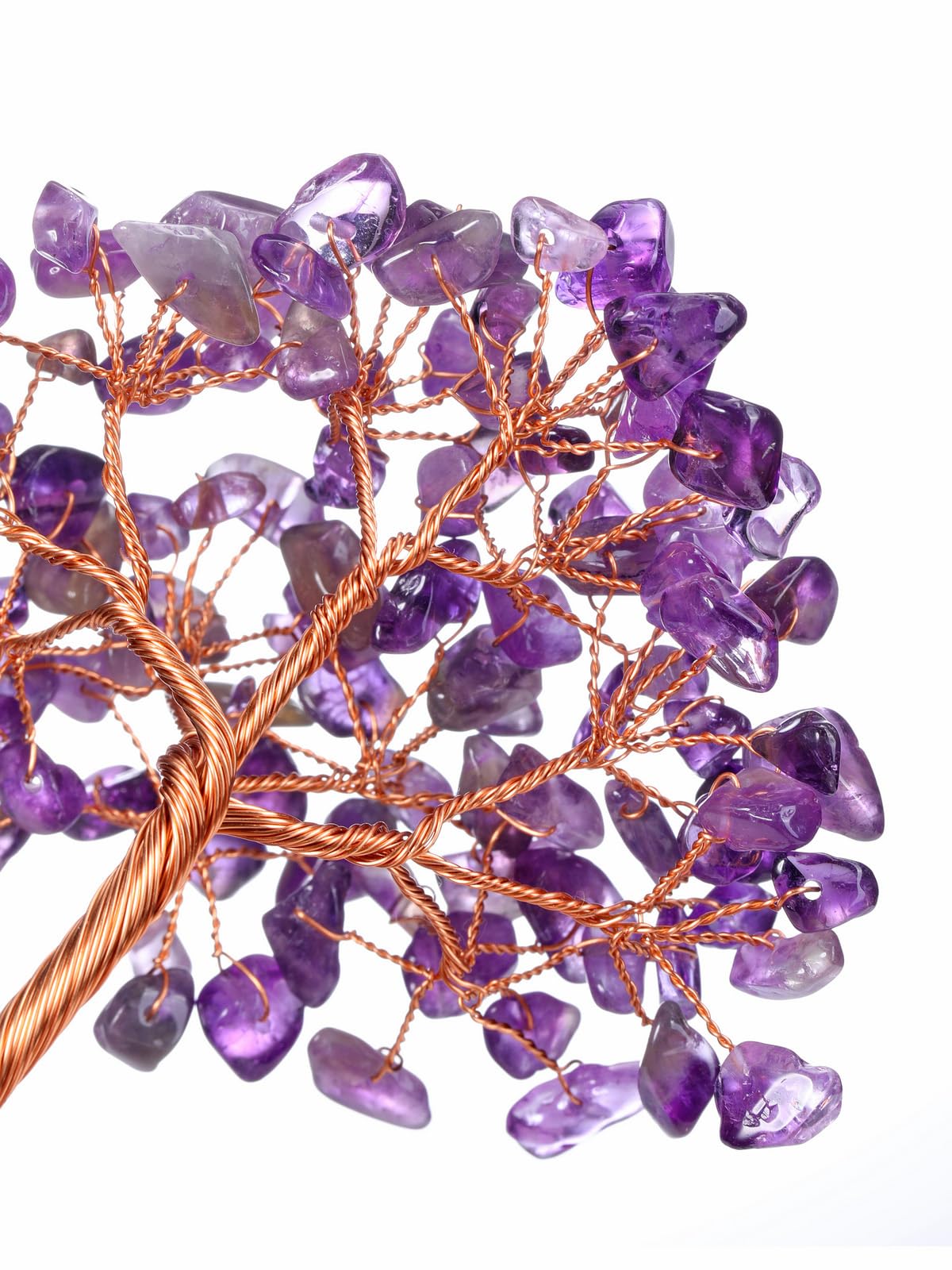 Jovivi Amethyst Crystals Tree, Raw Purple Healing Crystals Amethyst Base Bonsai Money Tree for Home Office Table Decor Wealth and Luck