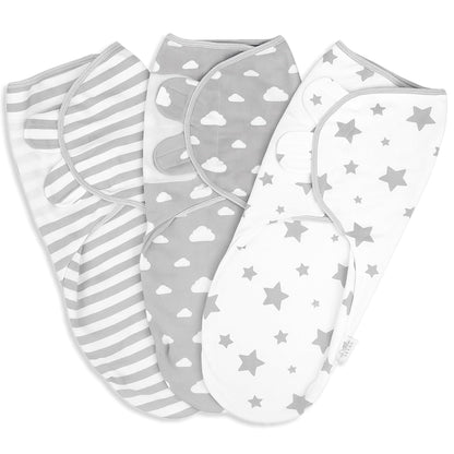 Little Seeds Swaddle Blanket 0-3 Months, 3-Pack Organic Cotton Baby Swaddles - Swaddles for Newborns Infant Boys & Girls, Soft & Snug Hip-Healthy Swaddling Blankets