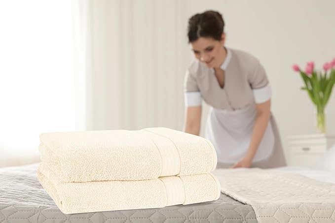 GLAMBURG 700 GSM Premium Cotton 2-Pack Oversized Extra Large Bath Sheet Set
