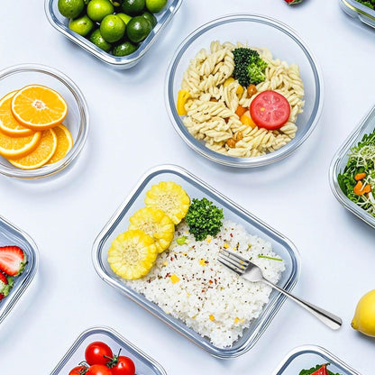 VERONES 12 Packs Glass Food Storage Containers Set, Airtight Glass Lunch Containers, Glass Meal Prep Containers with Lids,Exclusive of BPA, for Microwave, Oven, Freezer & Dishwasher Friendly,Grey