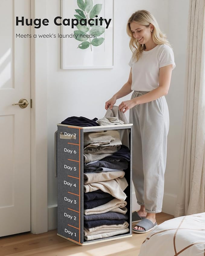 SOLEDI Laundry Hamper with Lid 100L Large & Tall Collapsible Laundry Basket