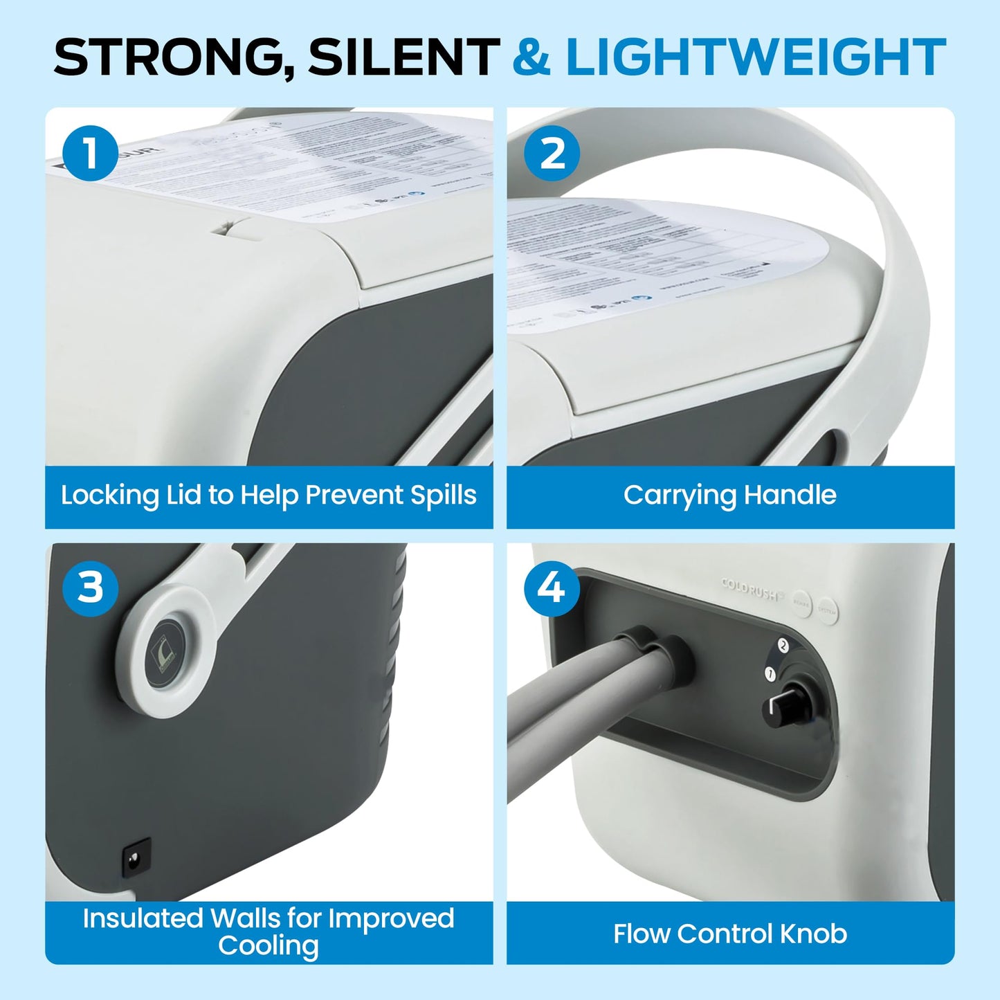 Cold Rush Therapy Ice Machine - Cryotherapy System for Pain Relief & Cold Compression - Post-Surgery & Injury Recovery - with Interchangeable Replacement Cryo Cuff Pads (with Ankle Pad)