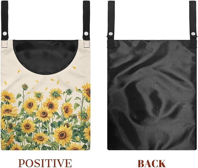 Sunflower Clothespin Bag, Hanging Laundry Bag, Hanging Storage Organizer