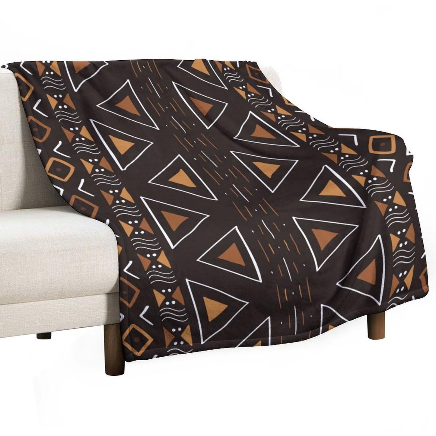 ZhiRain African Mudcloth Throw Blanket Boho Traditional Tribal Africa Ethnic Geometric Print Blanket for Sofa Bed Couch Chair Or Dorm 50"x60"