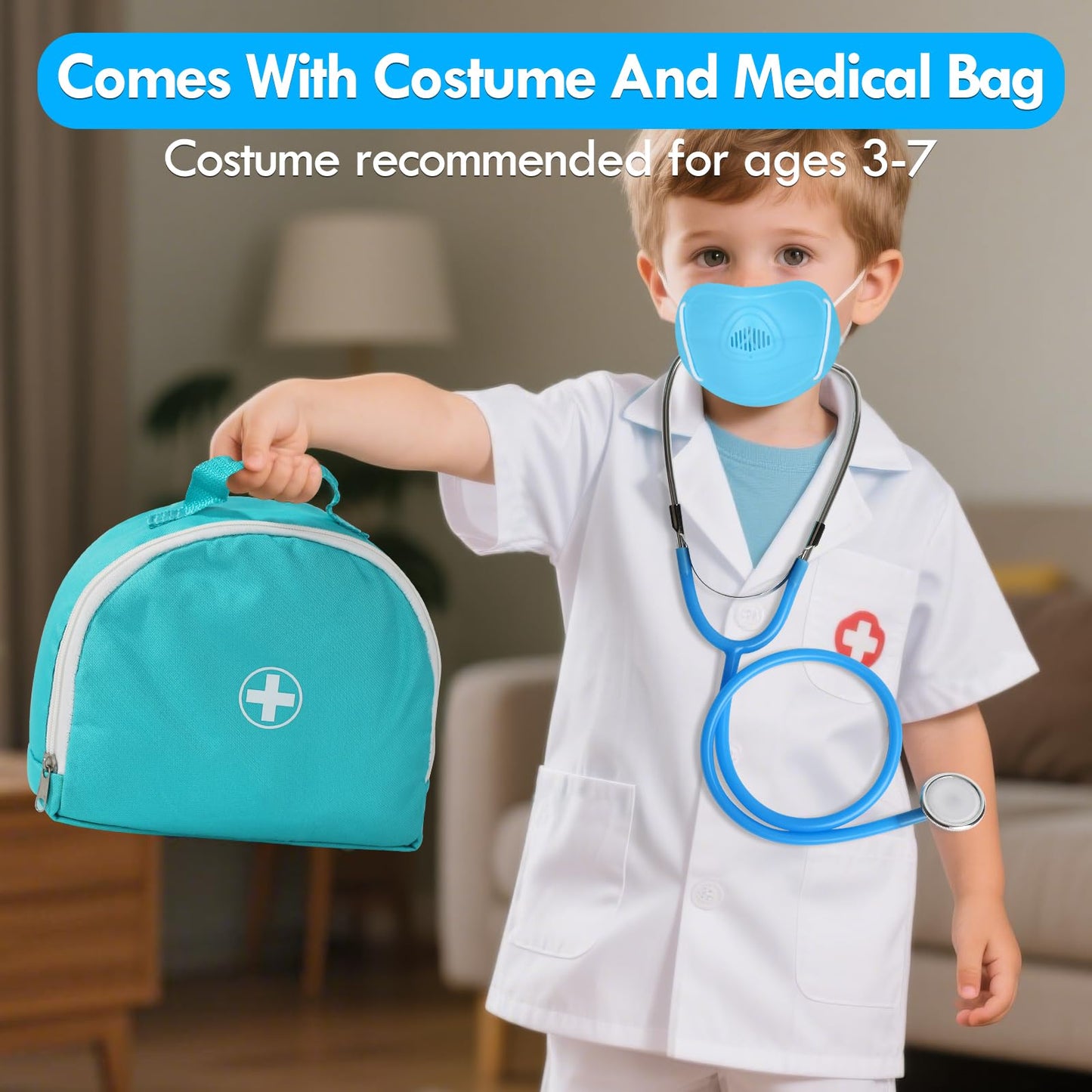Lehoo Castle Kids Doctors Set, Pretend Doctor Kit Toys Medical Playset, Wooden Play Toys, Educational Toys for 3 Year Old Boys